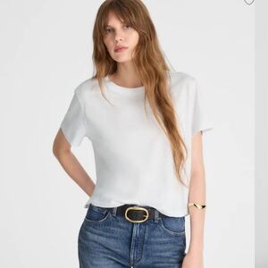 Madewell Boxy Crop White Short Sleeve Tee XS